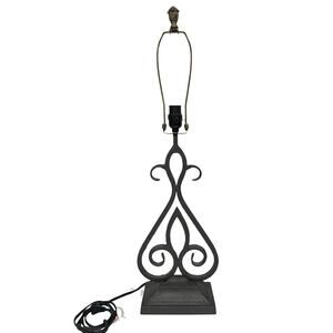 Wrought Iron Scroll Design Table Lamp Black  31”